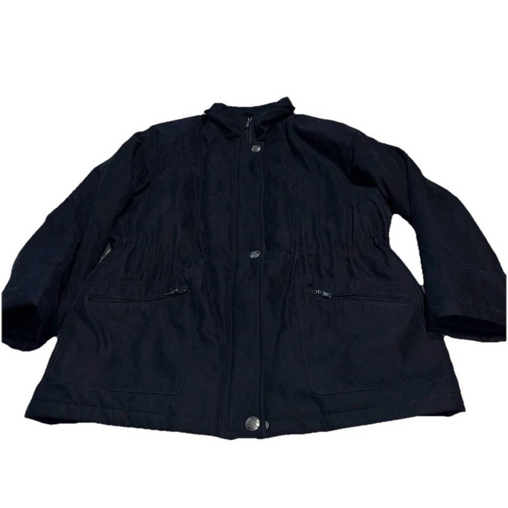 Vintage Pendleton Women's Black‎ Sz Medium Coat Jacket Zip Front Shoulder Pads